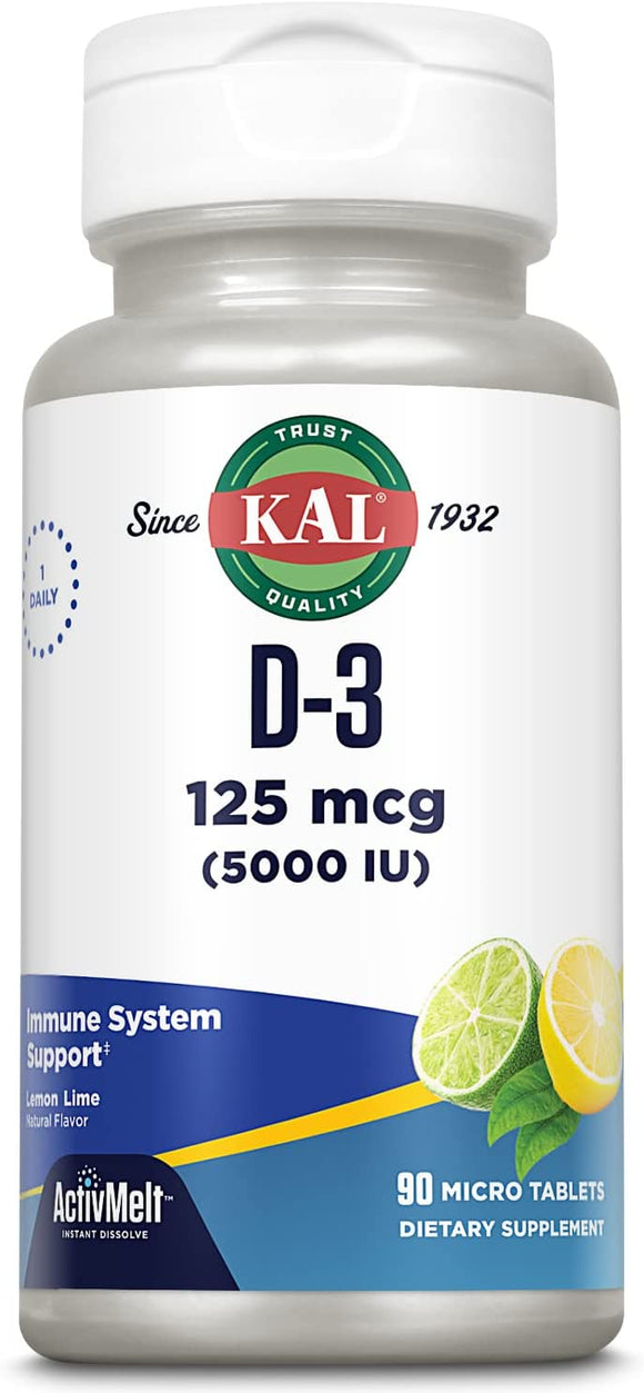 Vitamin D-3 5000iu Activemelt 90 lozenges Lemon Lime
