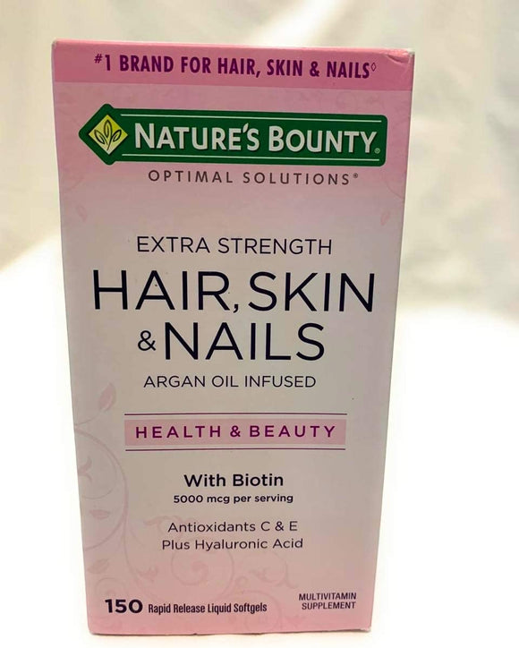Optimal Solutions Extra Strength Hair Skin & Nails 150's (Nature's Bounty)