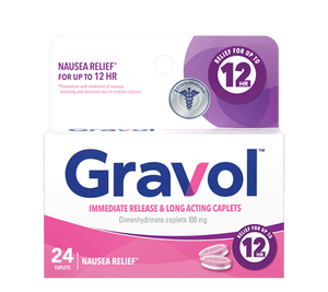 Gravol L A Caplets Dual Relief 100 mg. 24's