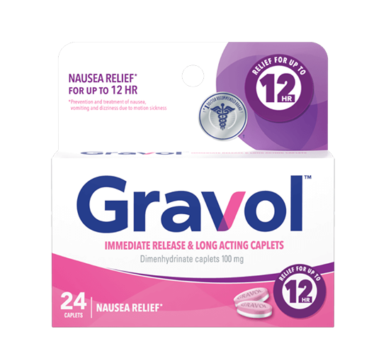 Gravol L A Caplets Dual Relief 100 mg. 24's
