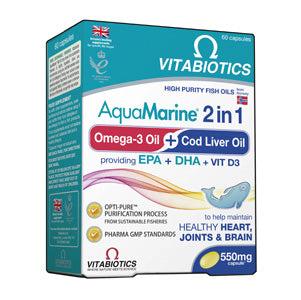 Aquamarine 2-in-1 Omega Cod Liver Oil Capsules 60's (Vitabiotics)