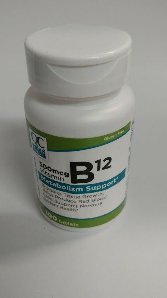 Q C B12 Vitamin 500 mcg, Metabolism Support, 100 Tablets