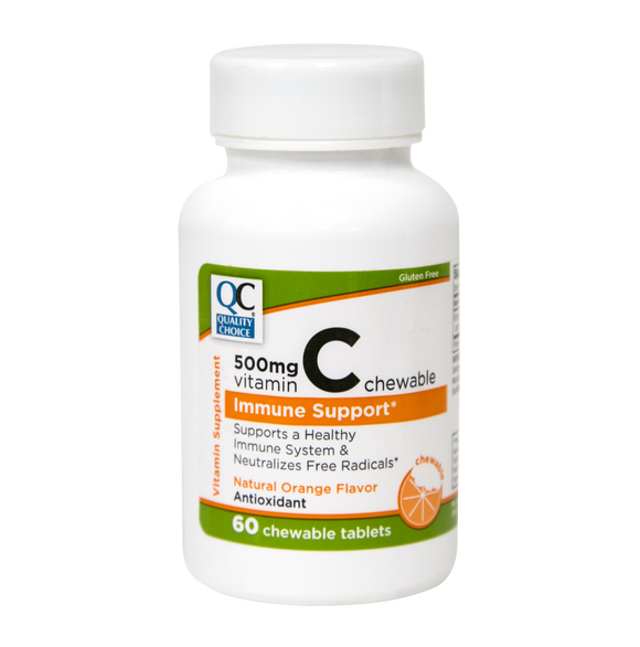 QC Vitamin C 500mg Chewables 60ct Orange