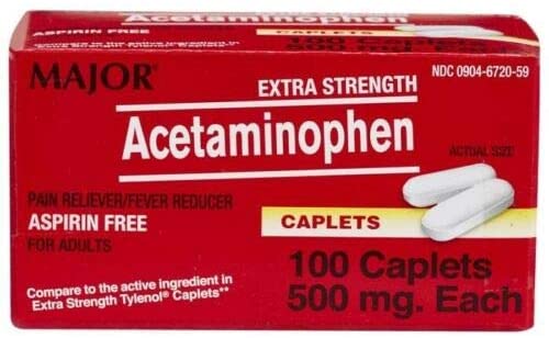 Major Acetaminophen caplets 100's