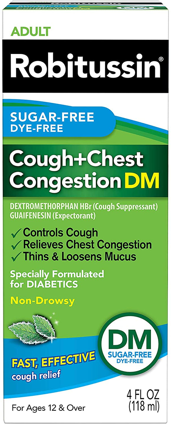 Robitussin Sugar Free Cough + Chest Congestion DM 4 fl.oz.