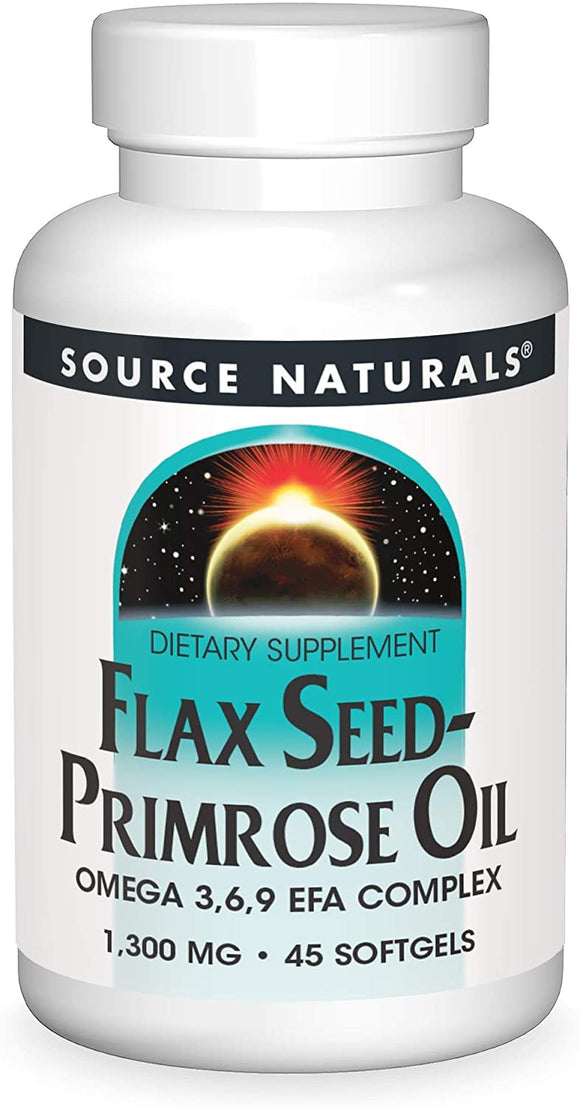 Flax Seed-Primrose Oil 1300mg 45 Softgels (Source Natural)