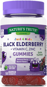 Nature's Truth Just 4 Kidz Black Elderberry+VitC,Zinc Gummies