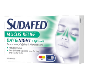 Sudafed Mucus Relief Day & Night Capsules 16's