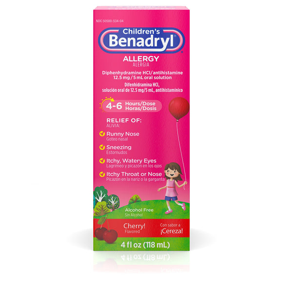 Benadryl Children's Allergy Liquid Cherry 4 oz.