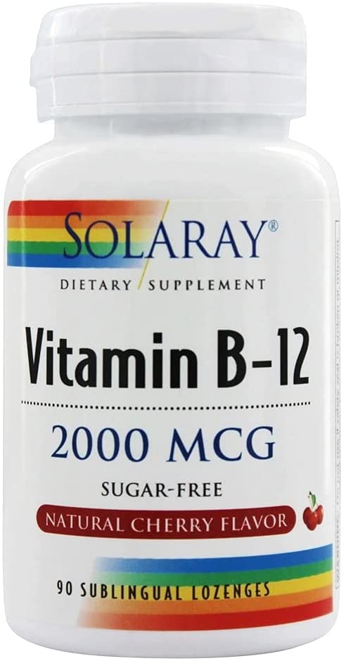 Vitamin B-12 2000mcg Lozenges Cherry 90's (Solaray)