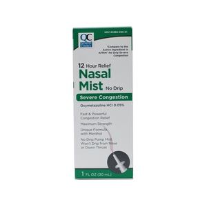 QC Nasal Spray Mist No Drip 12 hour relief 1 oz. (Severe Congestion)