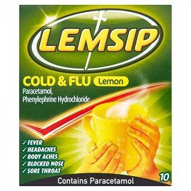 Lemsip Cold & Flu Lemon 10ct