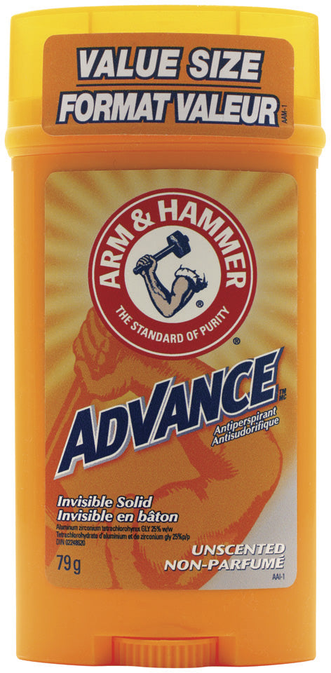 Arm & Hammer Advance Deodorant Invis Solid Unscented 79g