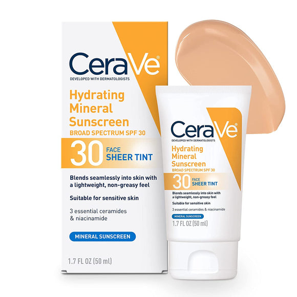 Cerave Hydrating Sunscreen Face SPF30 Sheer Tint 50ml/1.7oz