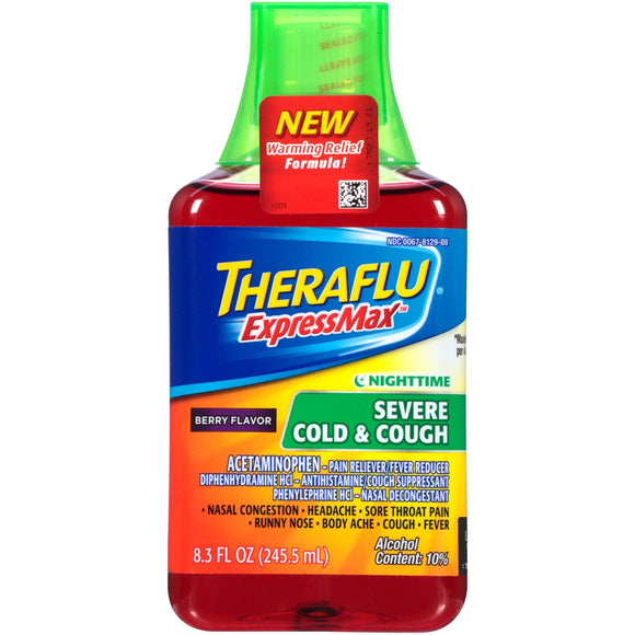 Theraflu ExpressMax Severe Cold & Cough Nighttime Syrup 8.3oz