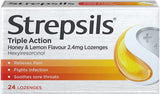 Strepsils Triple Action Honey/Lemon 24's