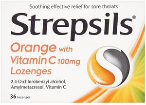 Strepsils Orange & Vitamin C100mg Lozenges 36's