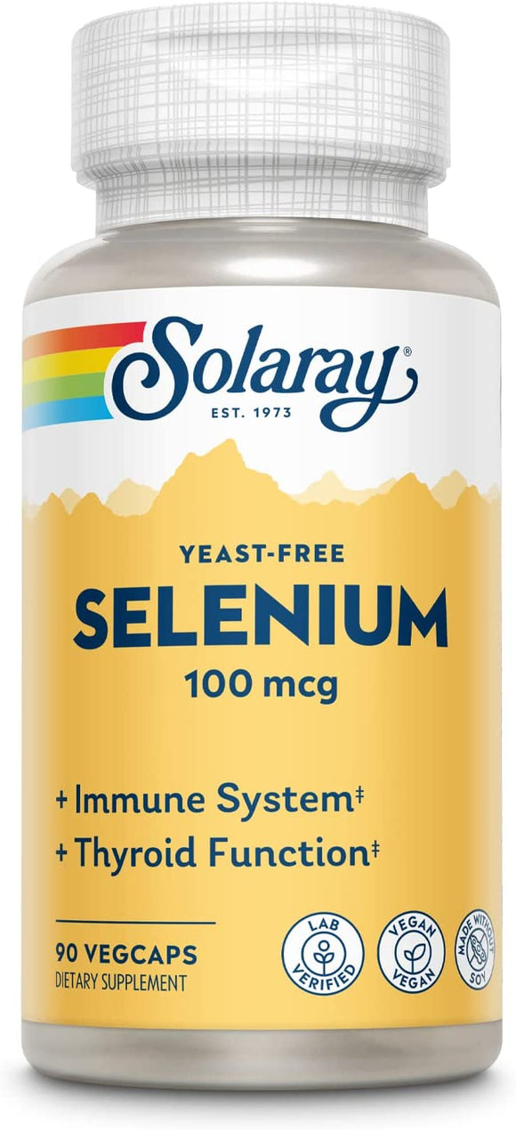 Solaray Selenium 100mcg 90 veg caps (Yeast Free)